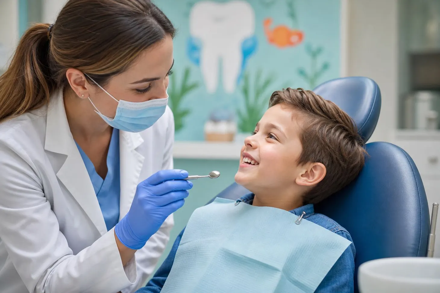 Child receiving gentle dental care from Meadows Dental Care near Buda TX