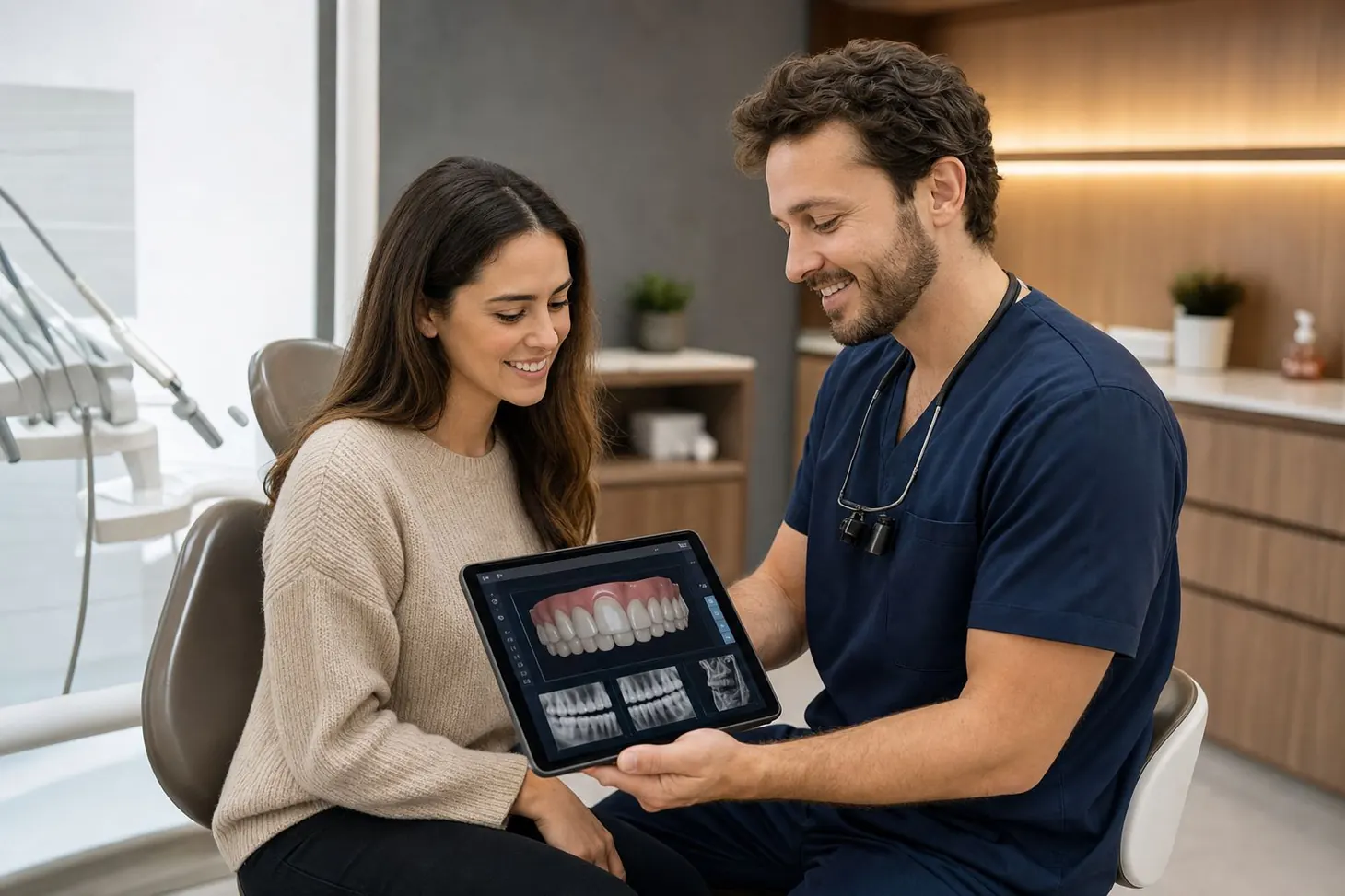 Reviewing insurance and membership options with a Buda TX dental patient